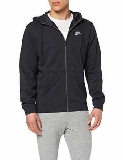 Nike Club Hoodie Ft Sudadera con Capucha y Cremallera Completa, Hombre, Negro