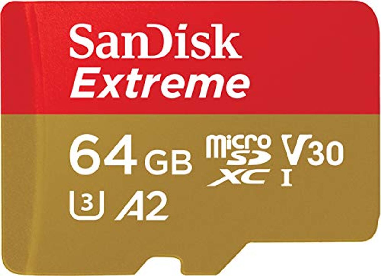 Electrónica SanDisk Extreme - Tarjeta de memoria microSDXC de 64 GB con adaptador SD