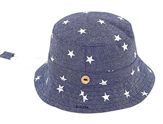 Happy Cherry - Sombrero con ala Bucket para Niños Bebés Estampado Estrella