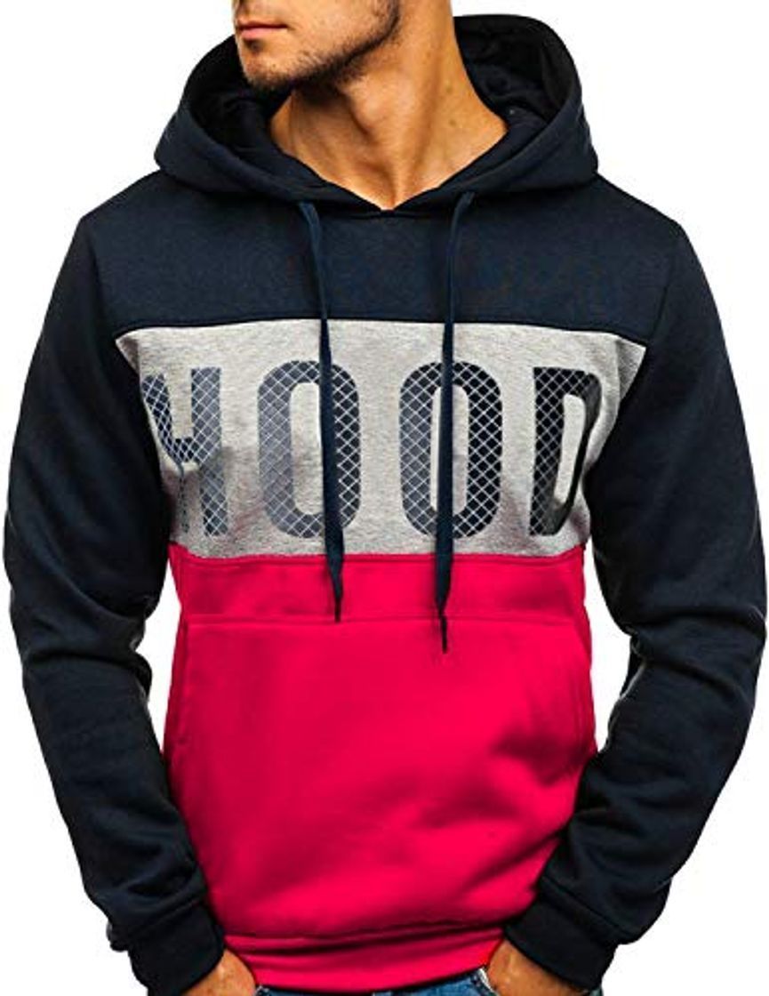 Social GHYUGR Sudadera con Capucha Hombre Contraste con Bolsillo Otoño Invierno Estampado Deporte