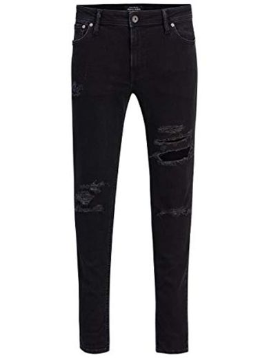 JACK & JONES Jjiliam Jjoriginal Am 502 Lid STS Vaqueros Skinny, Negro