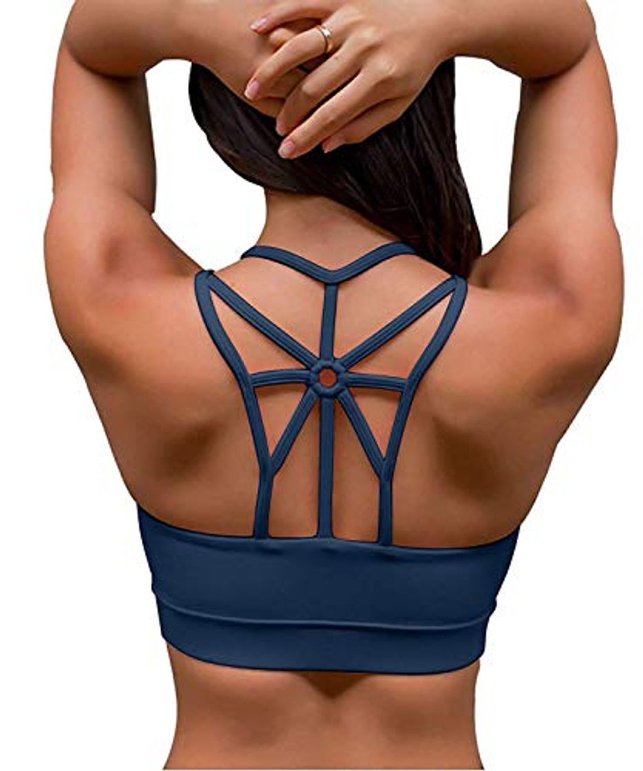 Social YIANNA Sujetador Deportivo Mujer con Relleno Top Yoga Running Alto Impacto Sujetadores