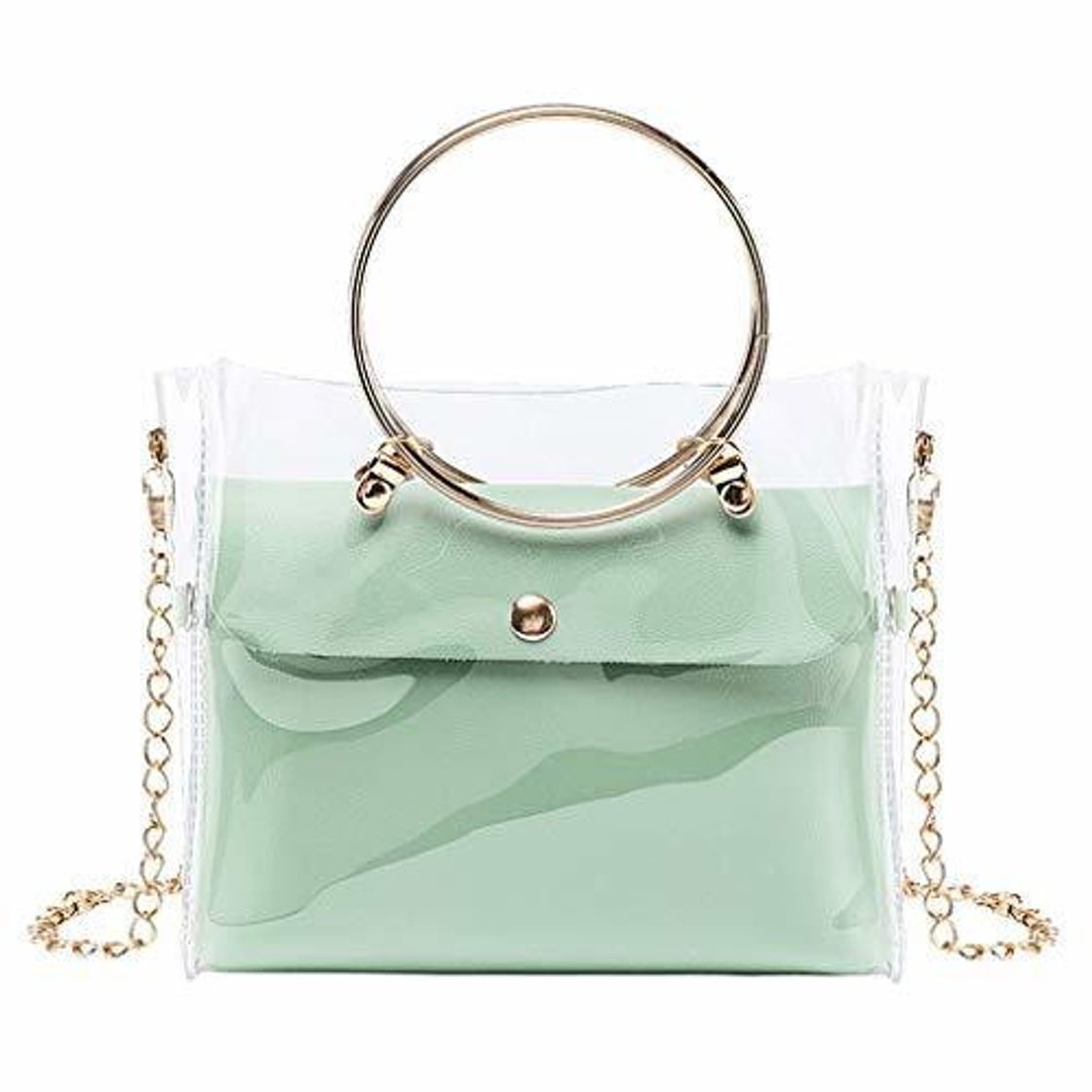 Fashion MXJEEIO Bolso Bimba y Lola Transparente PVC Mujeres Señoras Bandolera Desigual de