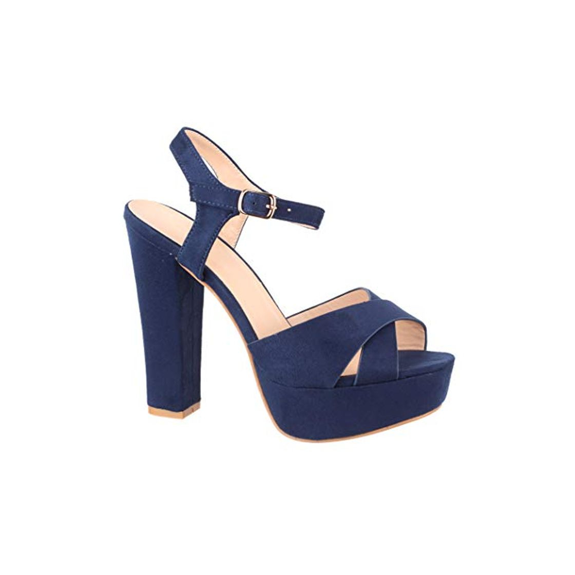 Social Elara Zapato de Tacón con Plataforma para Mujer Punta Abierta High Heels