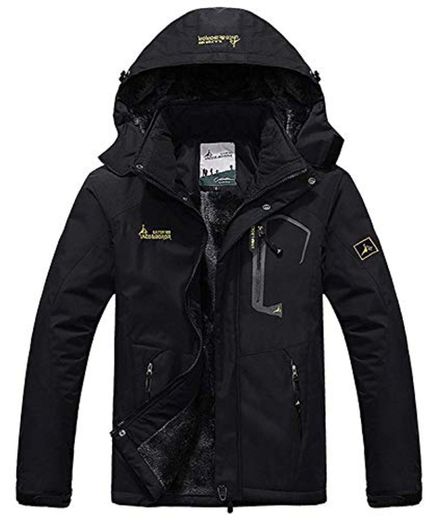 Memoryee Chaqueta Impermeable para Hombres Chaqueta Polar de Invierno Cálida Chaqueta de