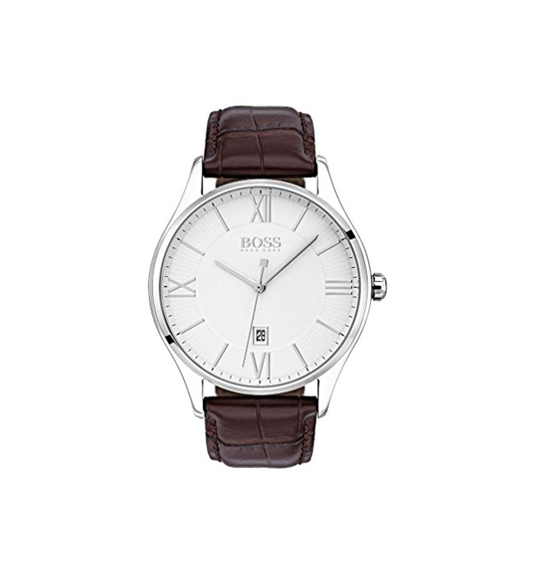 Moda Hugo BOSS Reloj Analógico para Hombre de Cuarzo con Correa en Cuero 1513555