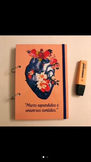 Caderno Argolado - Bloco de Notas Coração Florido