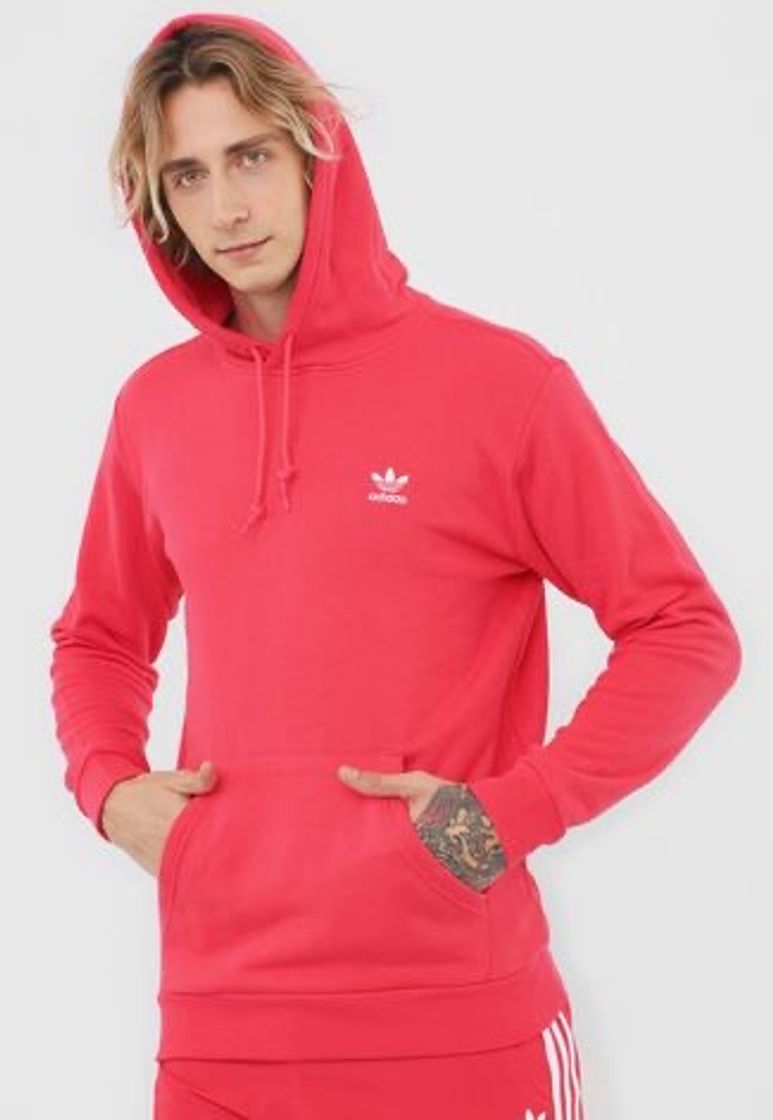 Moda Moletom Fechado adidas Originals Essential Hoody Rosa - Dafiti