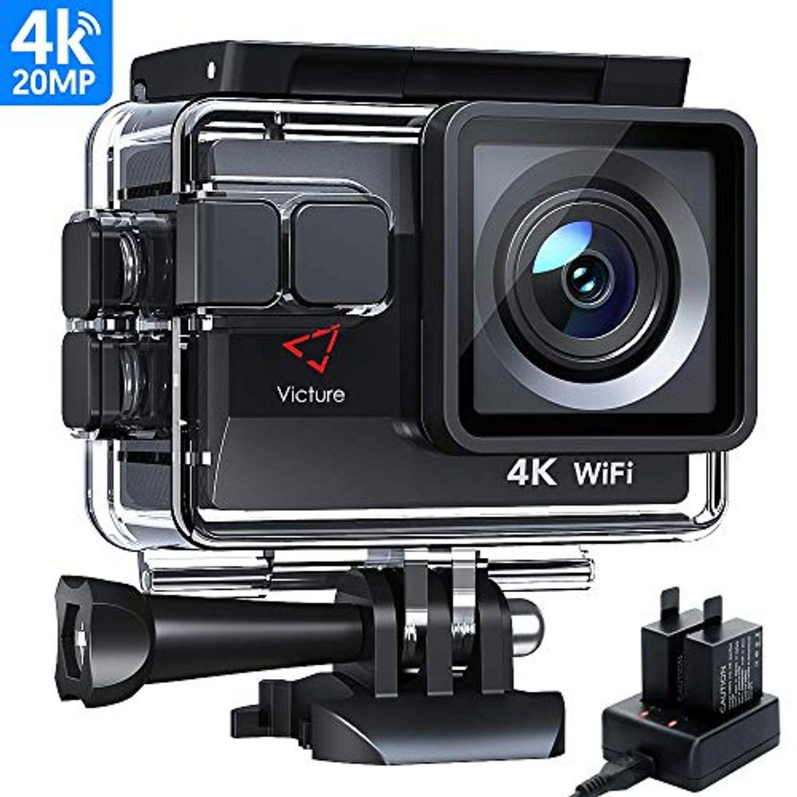 Electronic Victure Cámara Deportiva Wifi 4k Ultra HD 20MP Action Camera Acuatica de