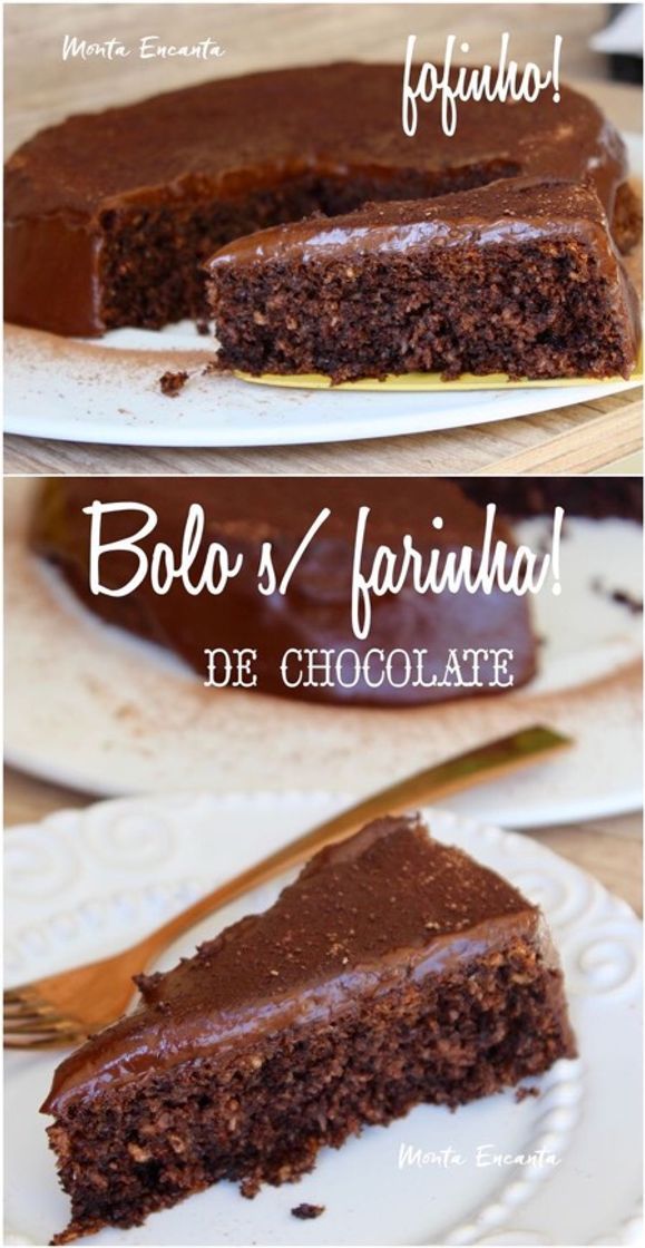 Fashion Bolo de chocolate sem farinha, fofinho