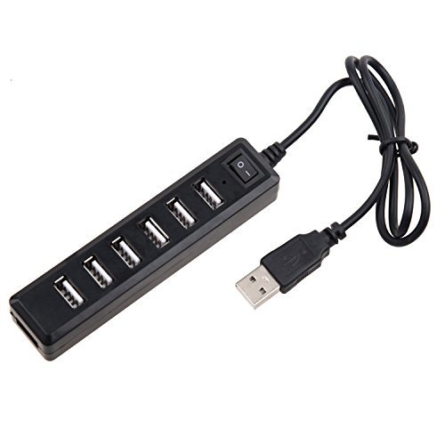 Place TOOGOO(R) 7 Port Puerto USB 2.0 Hub Adaptador Flash Memory PC Portatil