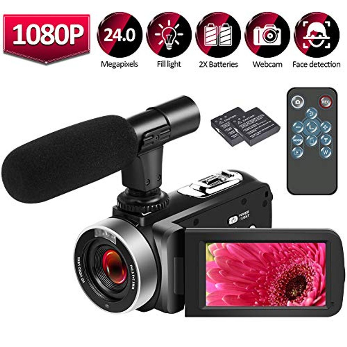 Product Videocámara HD 1080P 25FPS Vlogging Digital 24.0MP Videocámara automática con micrófono de