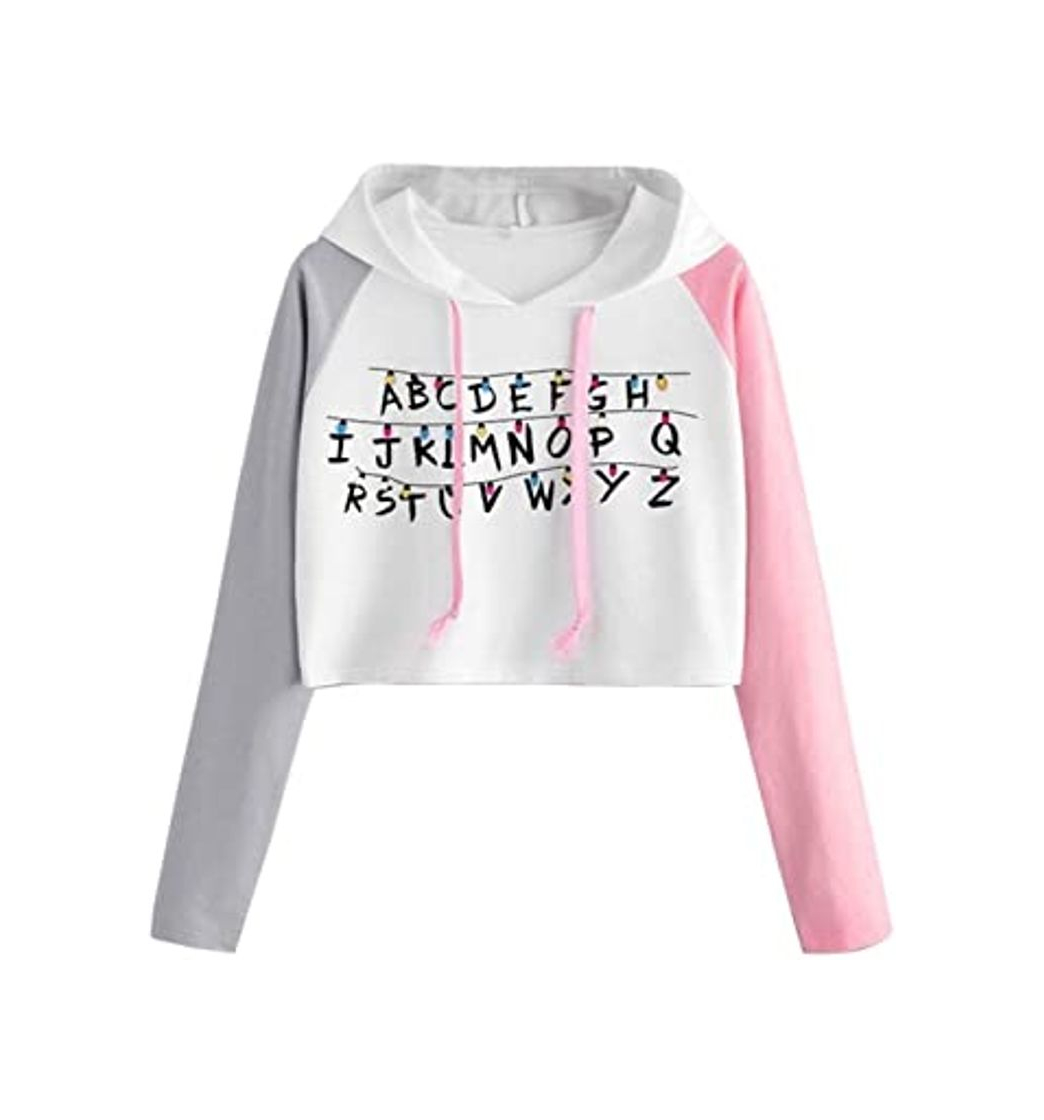 Moda Sudadera Stranger Things Niña, Sudadera Stranger Things 3 Mujer Corta Sudadera con