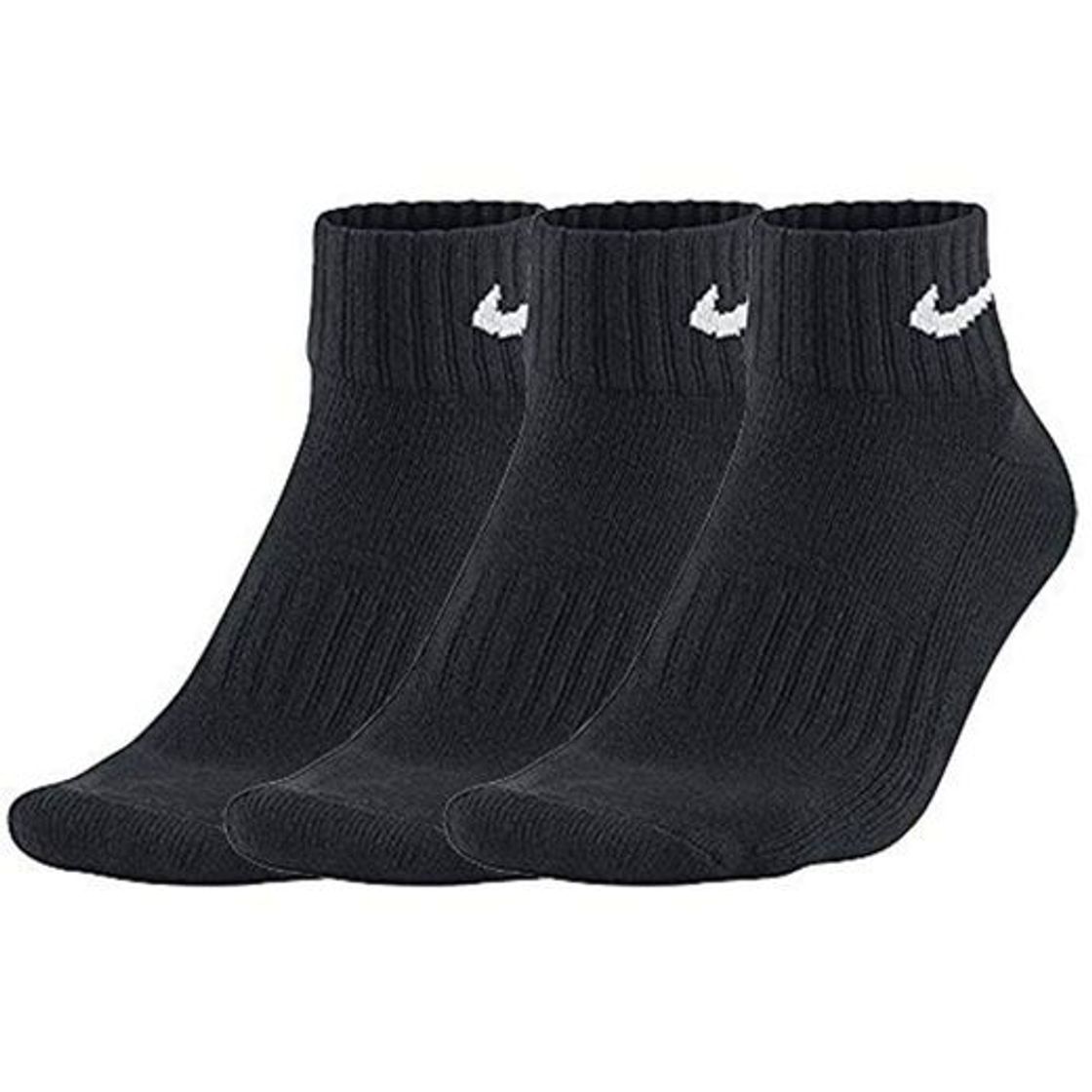 Social Nike One Quarter Socks 3PPK Value Calcetines para Hombre, Negro