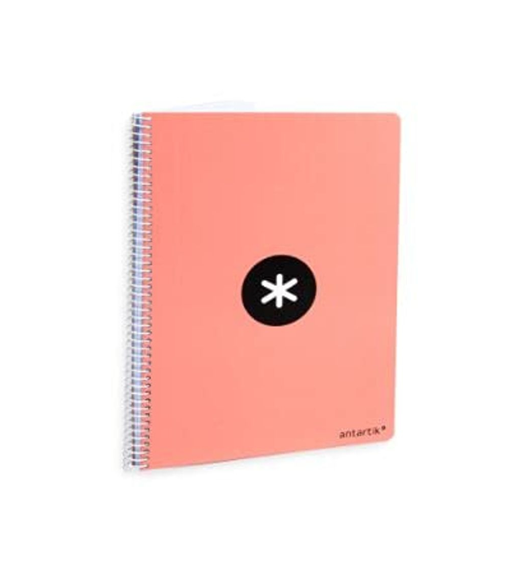 Product Cuaderno espiral liderpapel a4 antartik tapa dura 80h 100gr cuadro 4mm con margen color coral