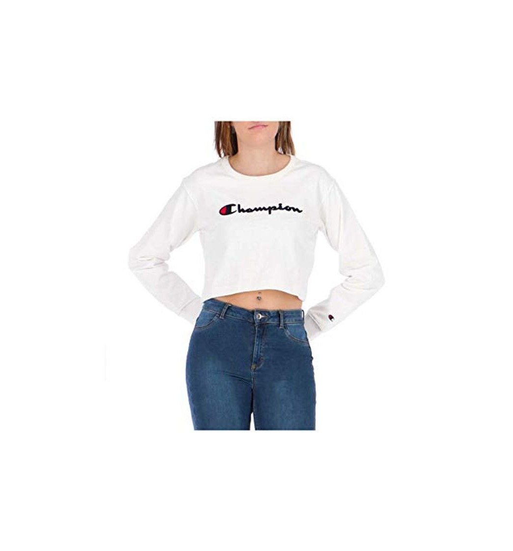 Producto Champion Crewneck Croptop 111388-WW001 Wht !!es damskie Blusa