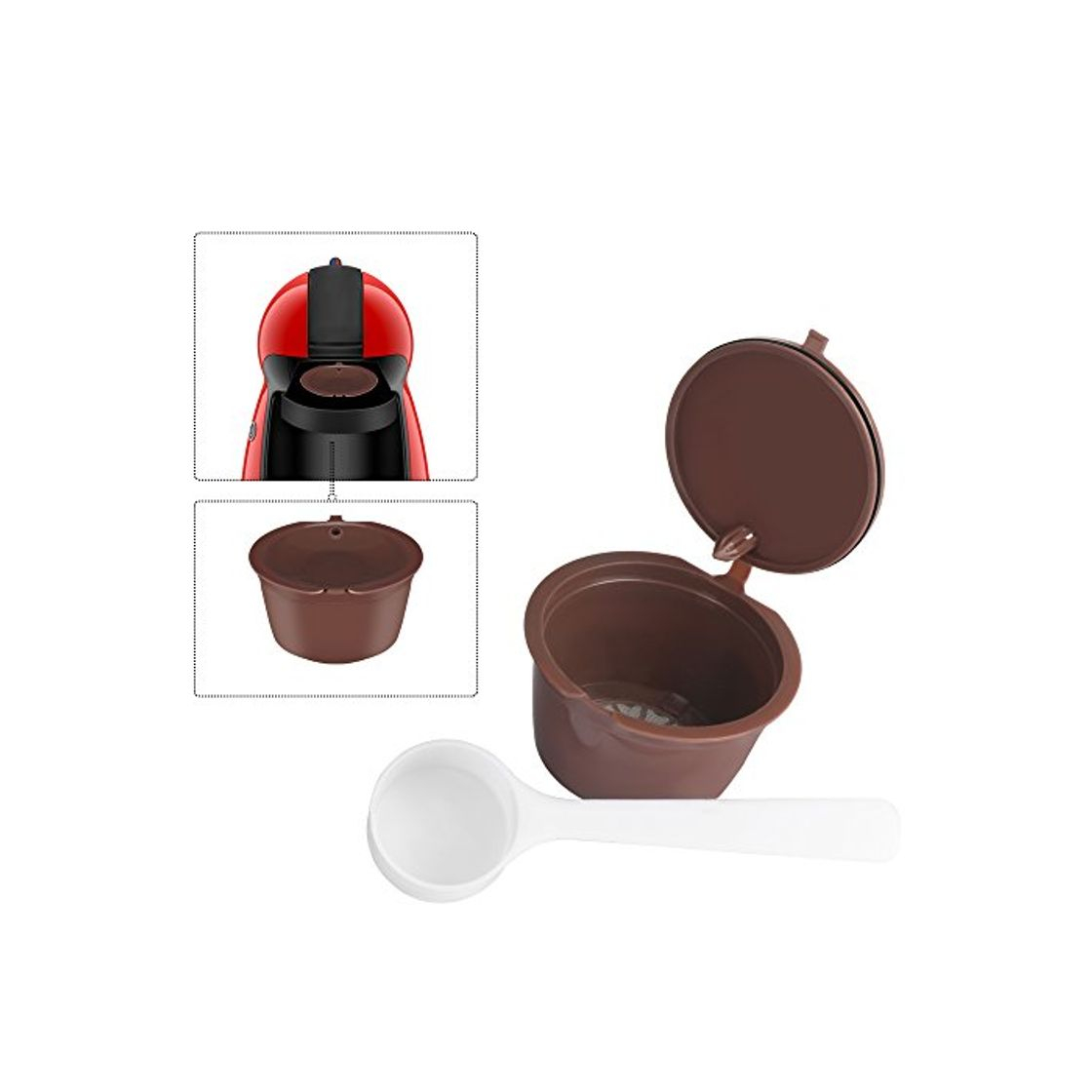 Product OurLeeme Recargable Reutilizables Dolce Gusto Cã¡psulas de Cafã© NescafÃ© Compatible con Genio