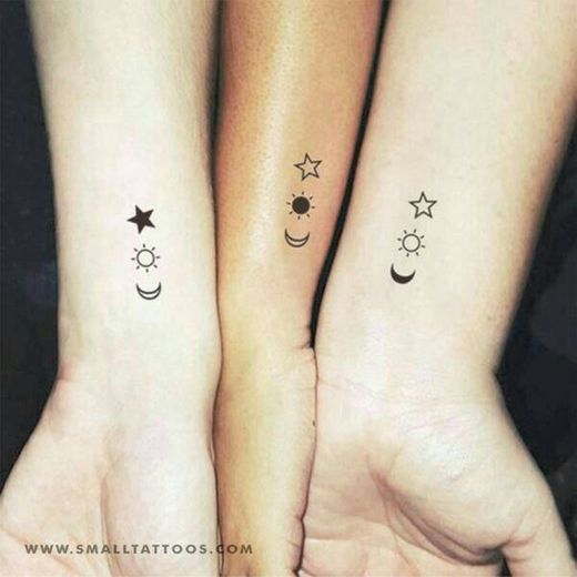 Tatuagem sol, lua e estrela 