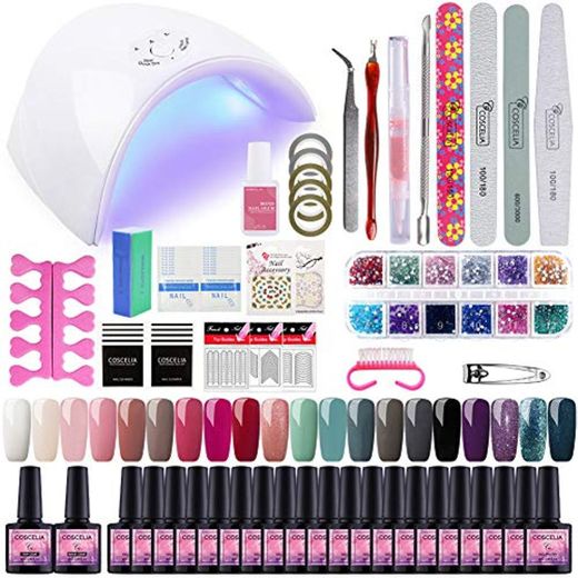 Saint-Acior 36W Secador de Uñas con Temporizador LED/UV Secador de Uñas 20pcs