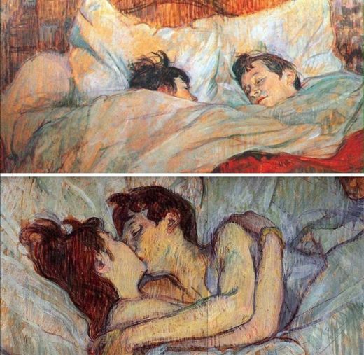 La mirada y el beso by Toulouse Lautrec