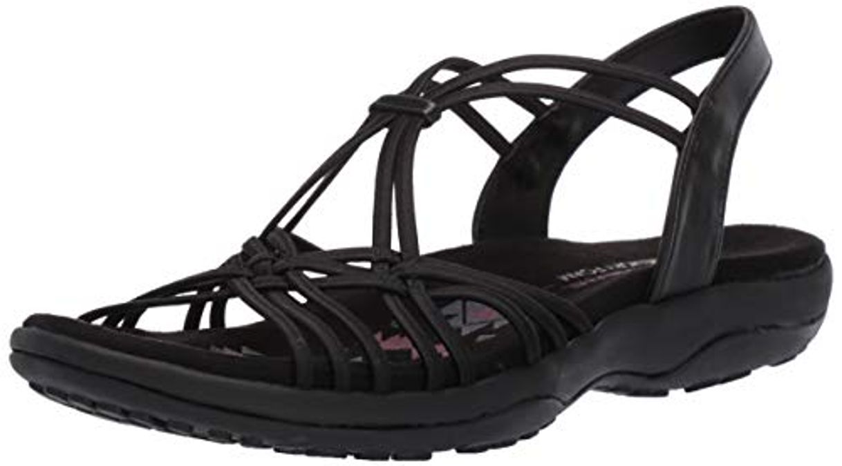 Social Skechers Reggae Slim-Slip Spliced, Sandalias de Talón Abierto para Mujer, Negro
