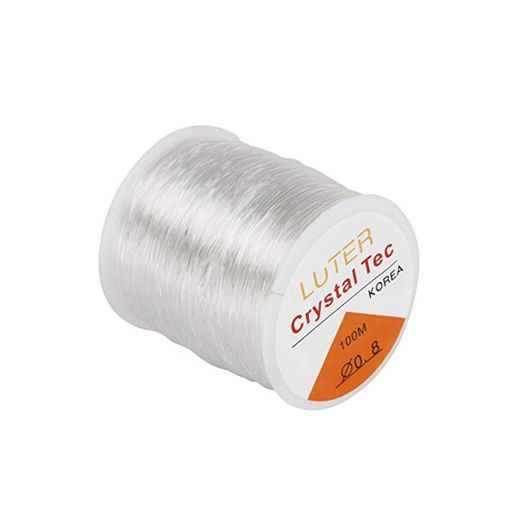 LUTER 0.8mm Hilo Elástico Transparente para Pulseras Collar Abalorios Joyería
