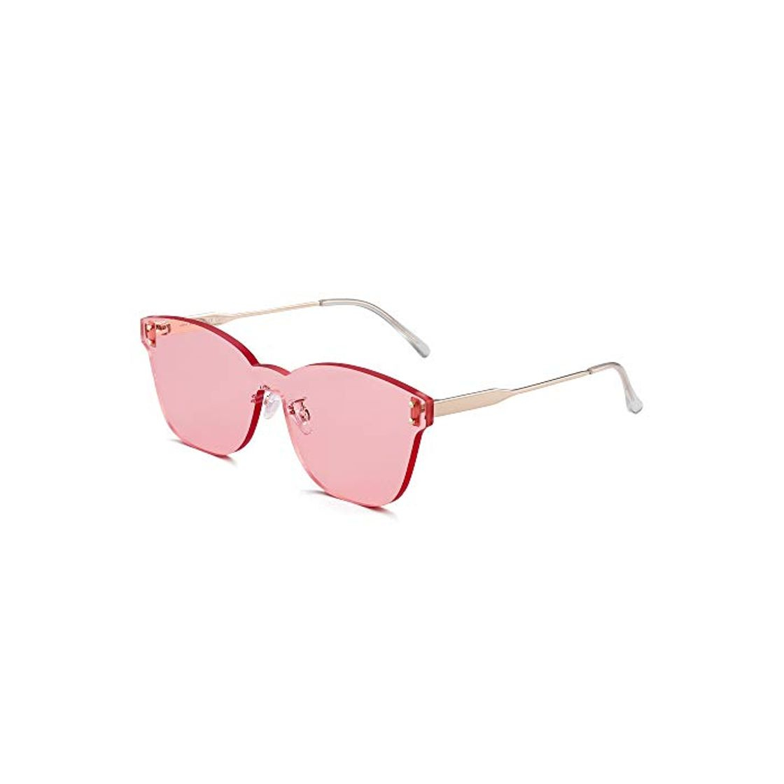 Productos JIM HALO Una Pieza Sin Marco Montura Gafas de Sol Mujer Lente Transprente Caramelo Color Teñido Rosa