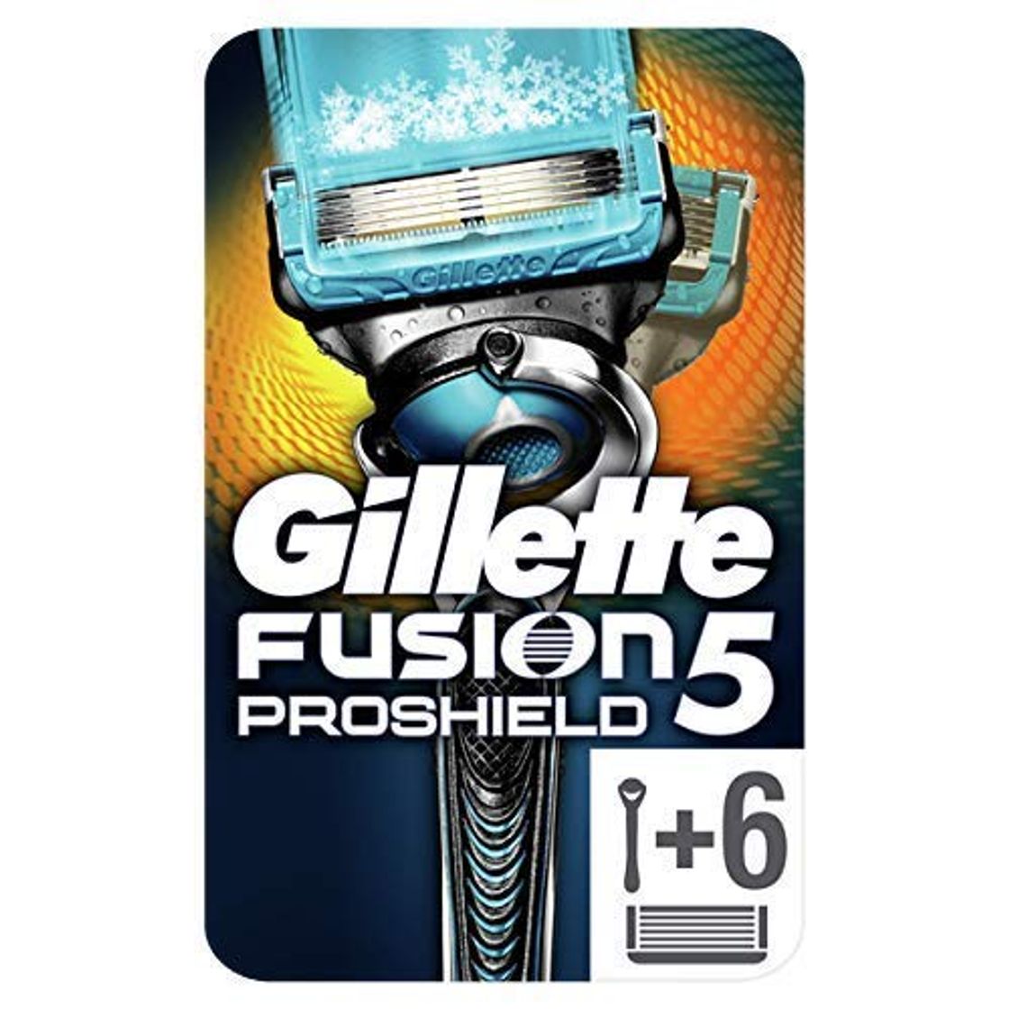 Social Gillette Fusion5 ProShield Chill - Maquinilla de afeitar con 6 recambios
