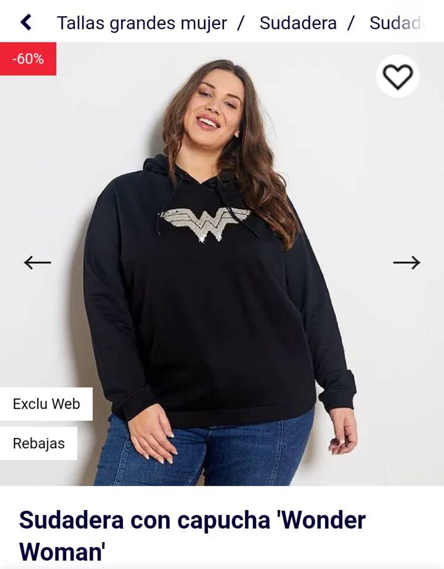 Moda Sudadera con capucha 'Wonder Woman' Tallas grandes mujer 