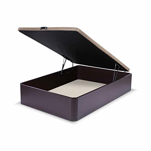 Product duehome Canapé somier abatible Dormitorio, Base tapizada en Tejido 3D, Beige, Cama