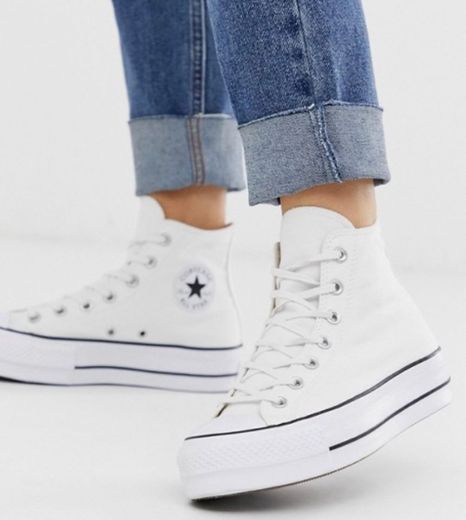 Converse Chuck Taylor Hi platform white trainers