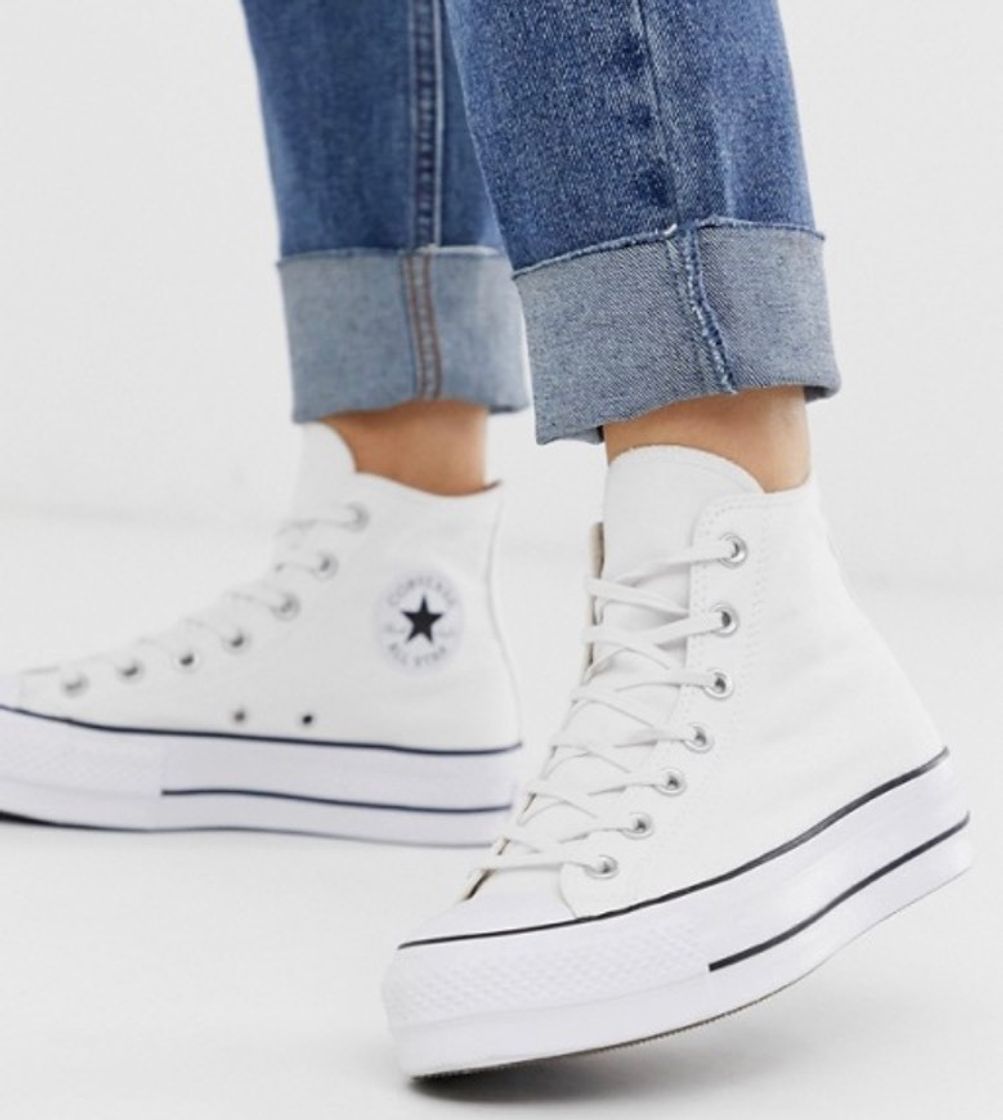 Product Converse Chuck Taylor Hi platform white trainers