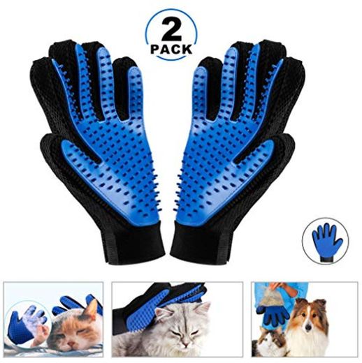 KAIHONG 2 Guantes Masaje para Mascotas Perros Gatos Manopla Masaje para Mascotas