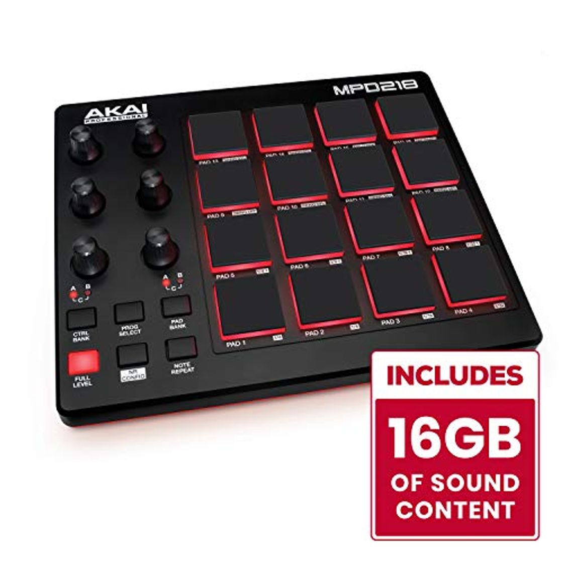 Electronic Akai Professional MPD 218 Professional - Controlador MIDI USB portátil con 16