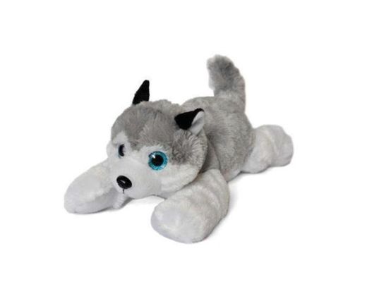 BARRADO Perro Husky de Peluche Blanco y Gris con Ojos Brillantes 16"