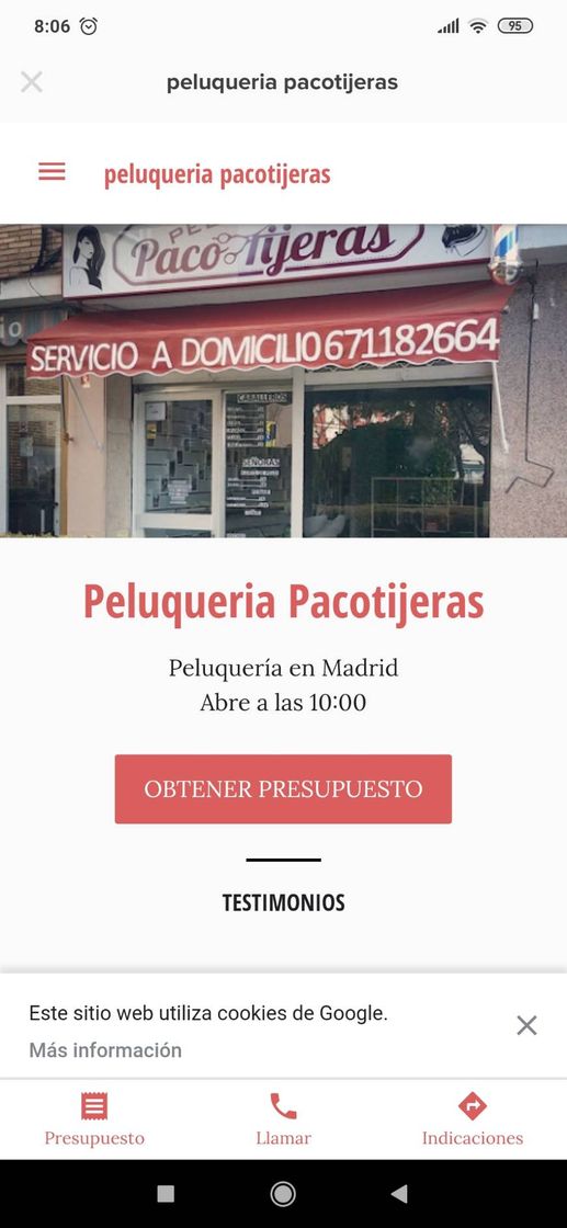 Lugar peluqueria pacotijeras