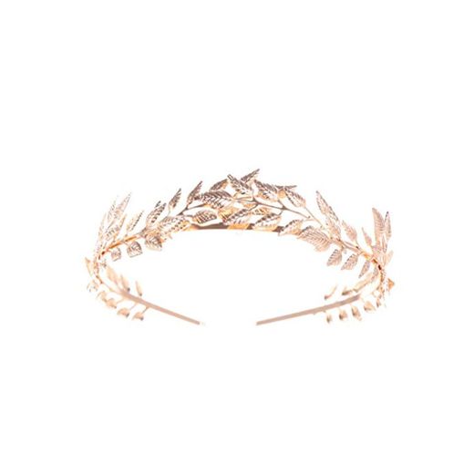 Lurrose Accesorios para el cabello con corona de aleación de diadema dorada para boda nupcial cumpleaños