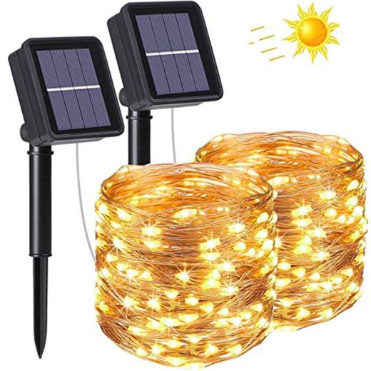 flintronic® Guirlande Lumineuse Solaire, 2PCS/100LEDs de Lumières de Jardin