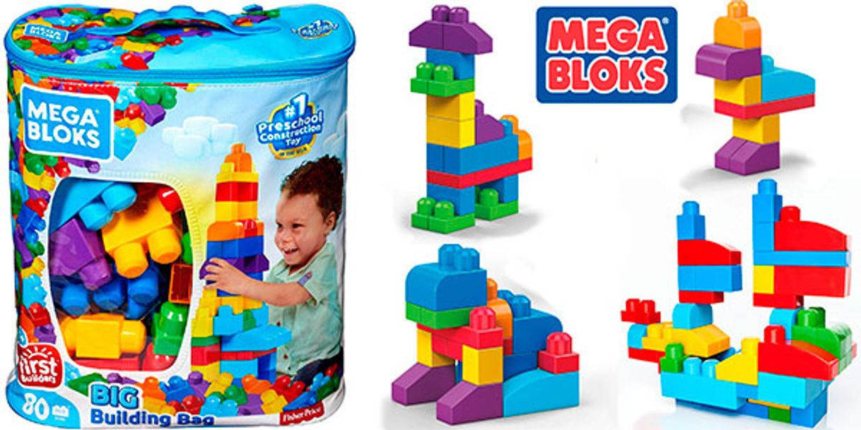 Social Mega Bloks Bolsa clásica con 80 bloques de construcción