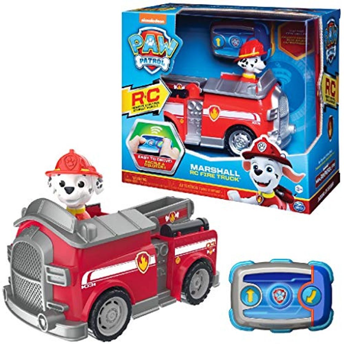 Social PAW PATROL- Marshall RC Fire Truck Vehículo R/C Marcus, Multicolor