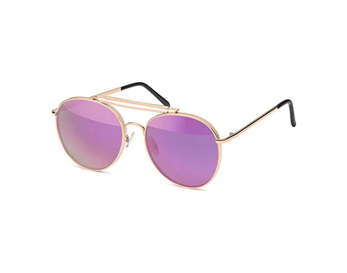 styleBREAKER gafas de sol de aviador con una gruesa montura de metal,
