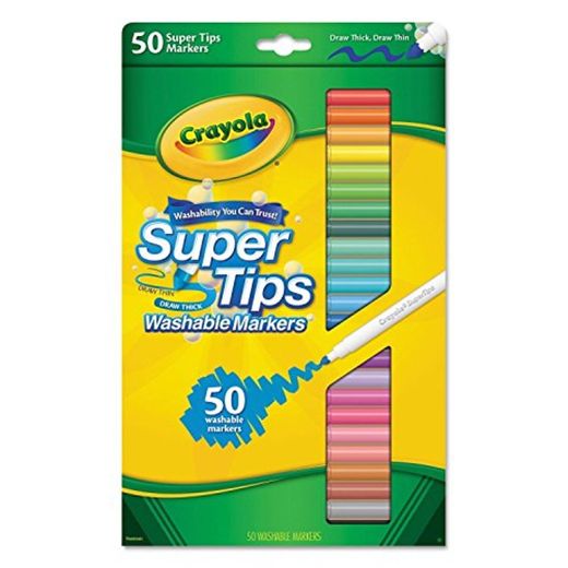 Crayola 50ct Washable Super Tips Markers 50 Color Variety by Crayola Kids