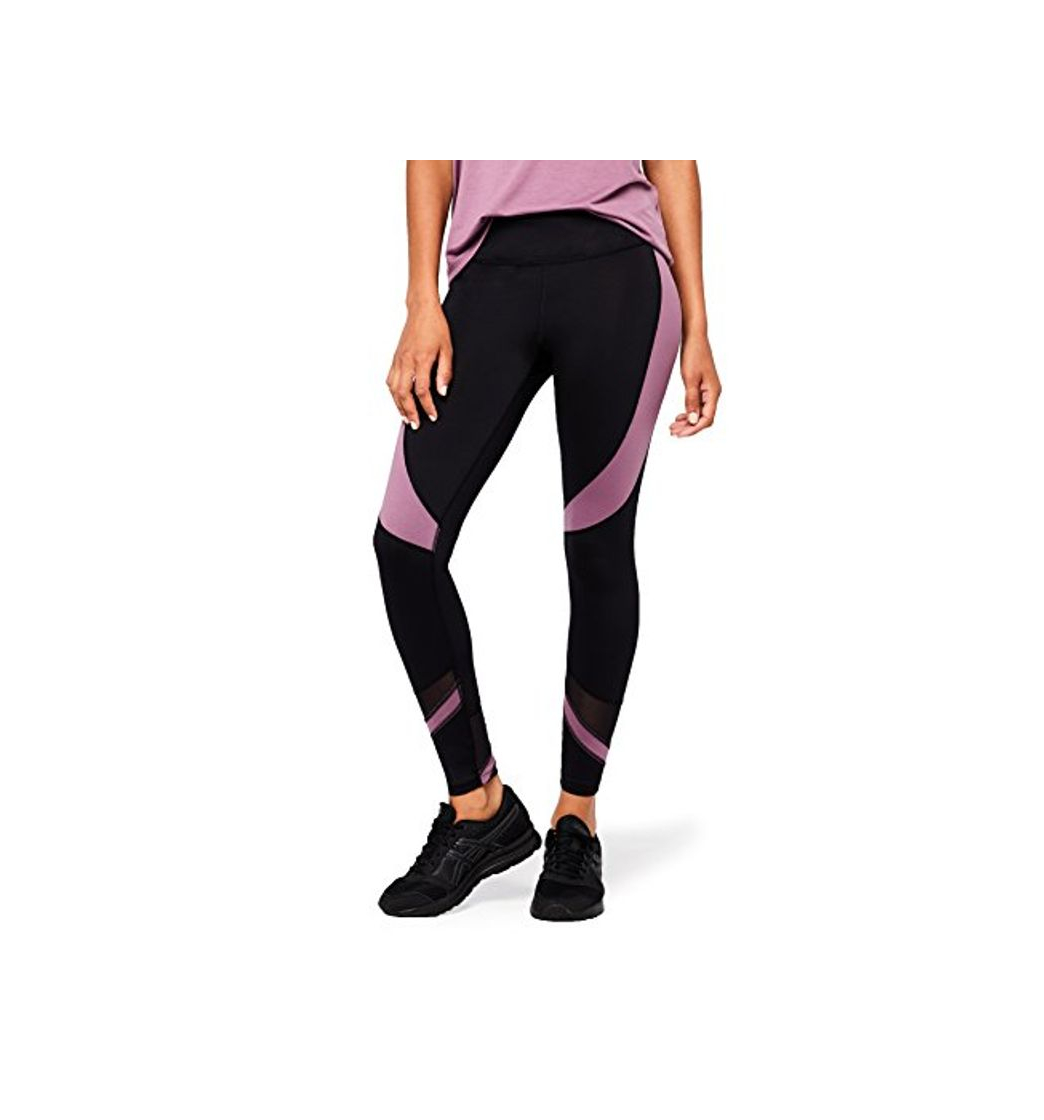 Fashion Amazon Brand - AURIQUE Leggings deportivos con paneles para mujer, Negro