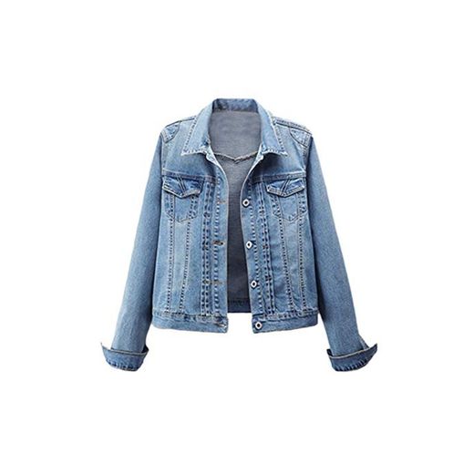 LaoZanA Chaqueta Vaquera De Mujer Chaquetas De Mezclilla Corta Tallas Grandes Outwear