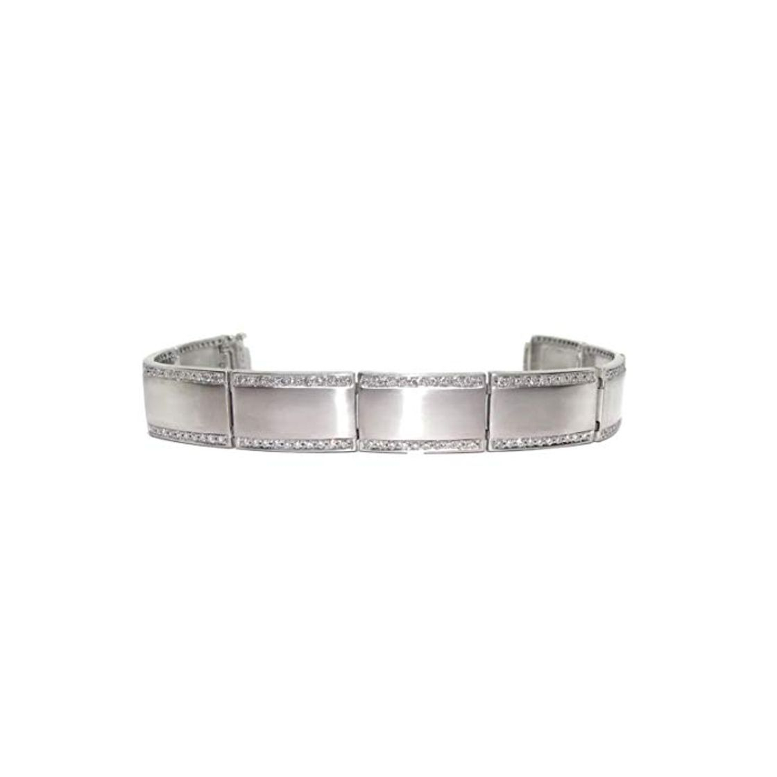 Social Never Say Never Pulsera de Oro Blanco Mate de 18k y 1.90cts