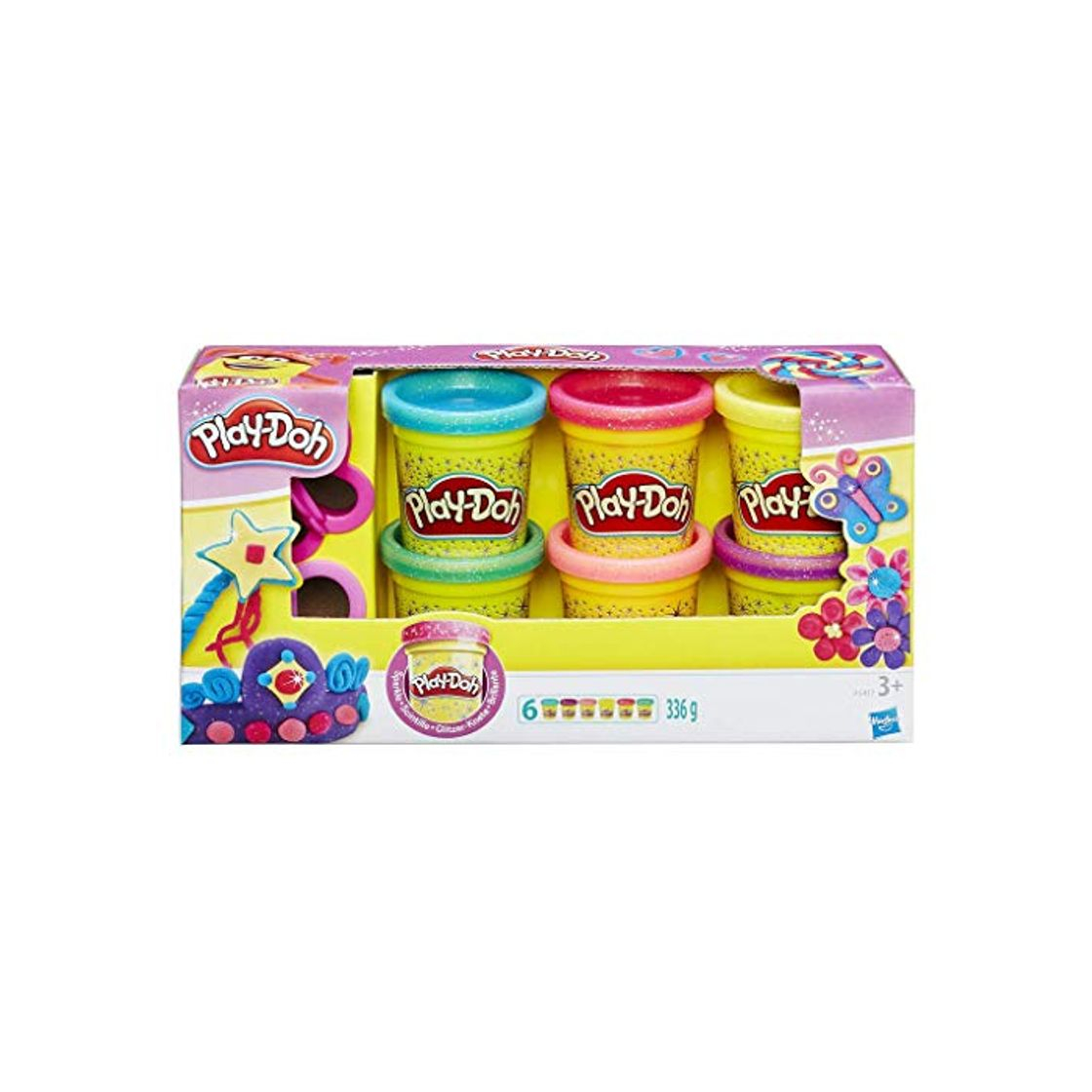Social Play-Doh- Plastilina, Colección brillante, Multicolor