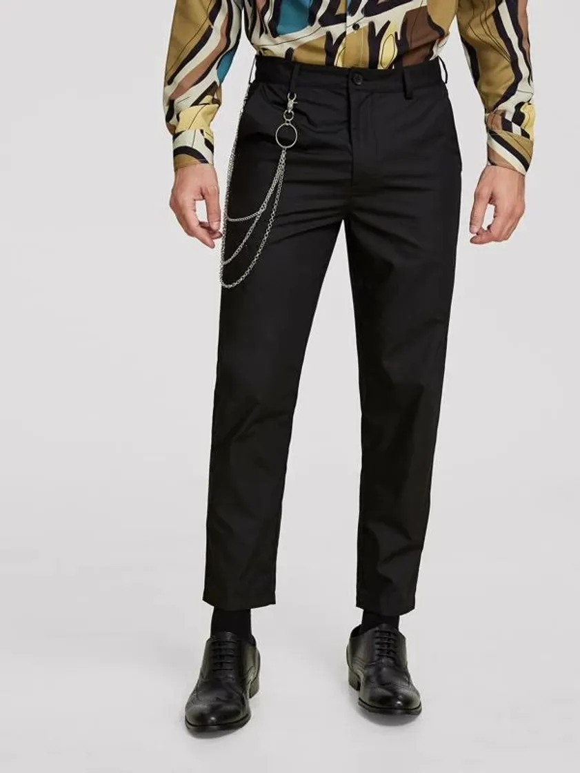 Social Pantalón hombre con bolsillo oblicuo con cadena