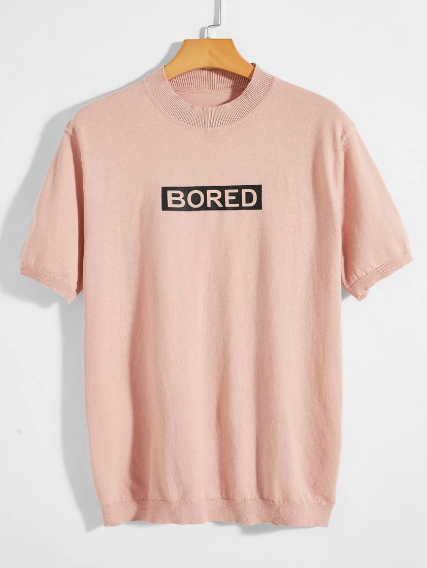 Social Top tejido con estampado de letra