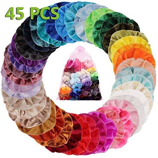 45 Colores Velvet Elástico Hair Scrunchies