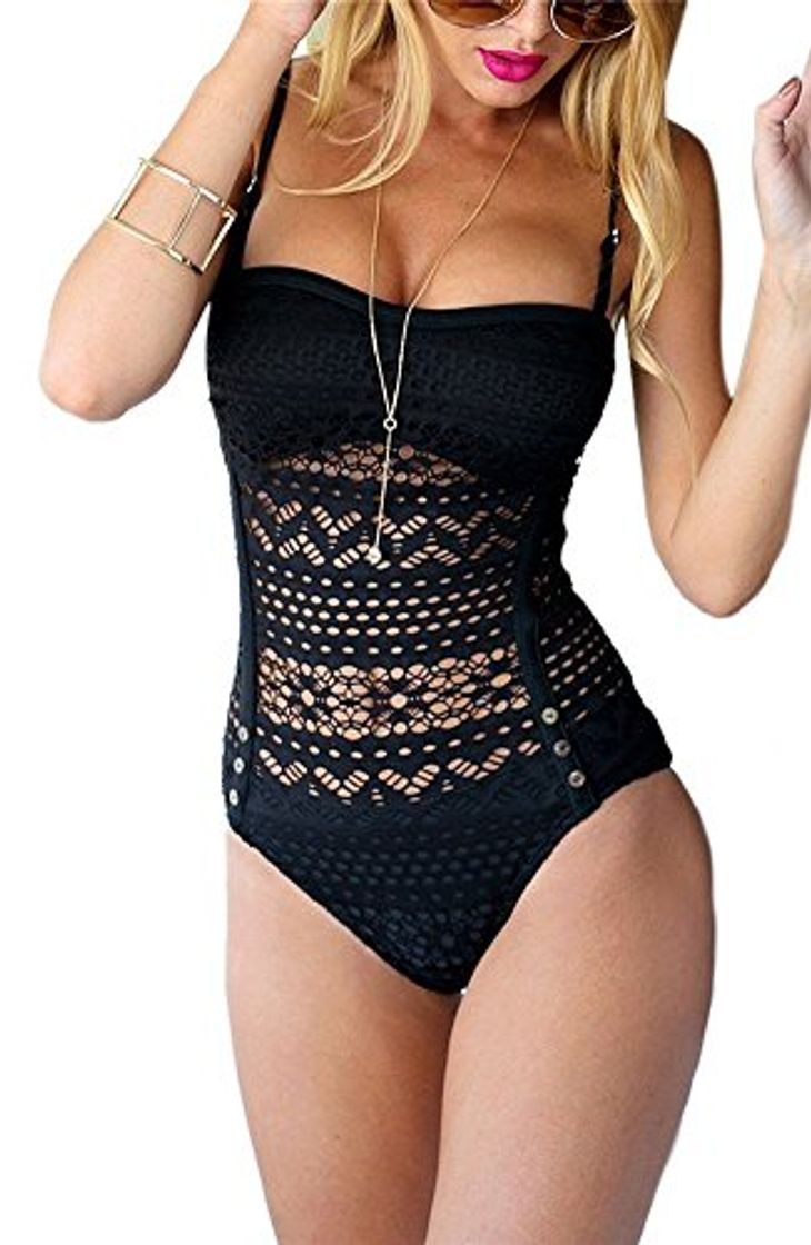 Moda Mine Tom Conjunto de bikini para Mujer 8 Negro